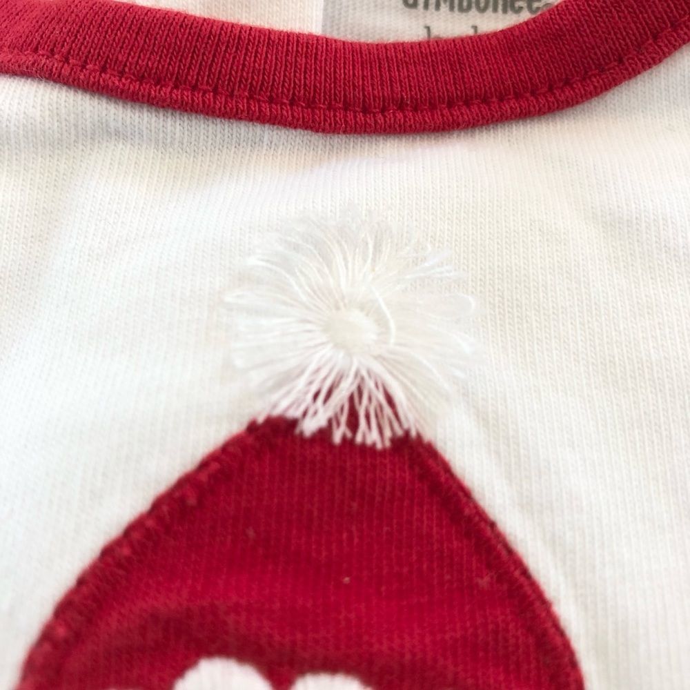 12M Baby Girl Gymboree Santa’s Little Helper Long Sleeve White Onesie - Picture 4 of 11